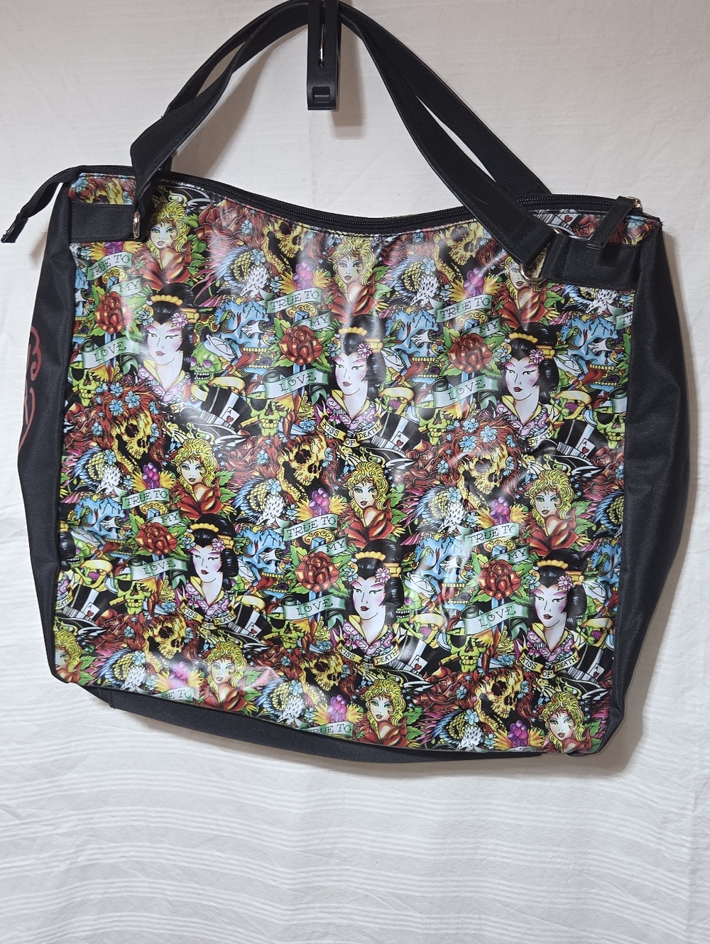 Ed Hardy Multi-Color Graphic Tote Bag